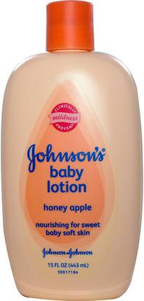 Baby Lotion, Honey Apple, 15 fl oz (443 ml) by Johnsons Baby, 洗澡，美容，潤膚露，嬰兒潤膚露 HK 香港