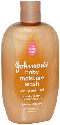 Baby Moisture Wash, Vanilla Oatmeal, 15 fl oz (443 ml) by Johnsons Baby, 洗澡，美容，沐浴露，兒童沐浴露，兒童沐浴露 HK 香港