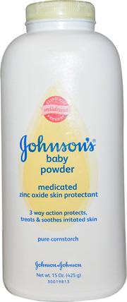 Baby Powder, Medicated, 15 oz (425 g) by Johnsons Baby, 兒童健康，尿布，嬰兒爽身粉油 HK 香港