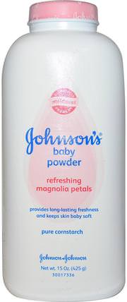 Baby Powder, Refreshing Magnolia Petals, 15 oz (425 g) by Johnsons Baby, 兒童健康，尿布，嬰兒爽身粉油 HK 香港
