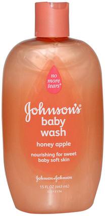 Baby Wash, Honey Apple, 15 fl oz (443 ml) by Johnsons Baby, 洗澡，美容，沐浴露，兒童沐浴露，兒童沐浴露，兒童健康，兒童沐浴 HK 香港