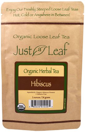 Loose Leaf, Herbal Tea, Hibiscus, 2 oz (56 g) by Just a Leaf Organic Tea, 草藥，芙蓉 HK 香港