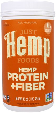 Hemp Protein + Fiber, 16 oz (454 g) by Just Hemp Foods, 補充劑，efa omega 3 6 9（epa dha），大麻製品，大麻蛋白粉 HK 香港