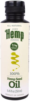 Hemp Seed Oil, Cold Pressed, 8.45 fl oz (250 ml) by Just Hemp Foods, 補充劑，efa omega 3 6 9（epa dha），大麻製品，大麻籽油，食品，食用油酒和醋 HK 香港