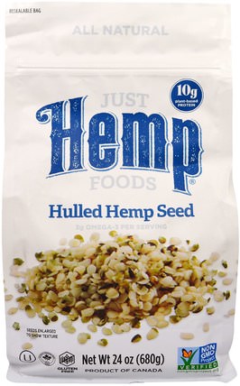 Hulled Hemp Seeds, 24 oz (680 g) by Just Hemp Foods, 補充劑，efa omega 3 6 9（epa dha），大麻製品，食品，堅果籽粒 HK 香港
