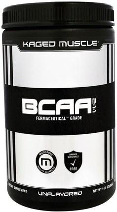 BCAA 2:1:1, Unflavored, 14.1 oz (400 g) by Kaged Muscle, 補充劑，氨基酸，bcaa（支鏈氨基酸），運動，鍛煉 HK 香港