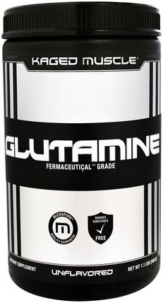 Glutamine, Unflavored, 1.1 lbs (500 g) by Kaged Muscle, 補充劑，氨基酸，l谷氨酰胺，l谷氨酰胺粉末，運動，運動 HK 香港