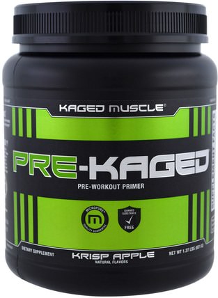 Pre-Kaged, Pre-Workout Primer, Krisp Apple, 1.37 lbs (621 g) by Kaged Muscle, 健康，能量，運動 HK 香港