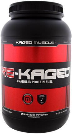 Re-Kaged, Anabolic Protein Fuel, Orange Kream, 2.06 lbs (936 g) by Kaged Muscle, 運動，鍛煉，肌肉 HK 香港