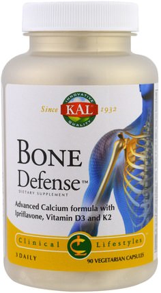 Bone Defense, 90 Veggie Caps by KAL, 補品，礦物質，鈣 HK 香港