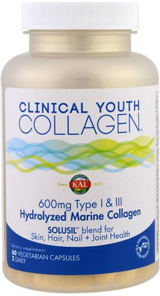 Clinical Youth Collagen, 60 Veggie Caps by KAL, 健康，骨骼，骨質疏鬆症，膠原蛋白，補充劑 HK 香港