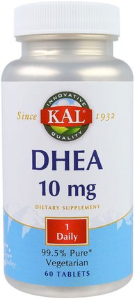 DHEA, 10 mg, 60 Tablets by KAL, 補充劑，dhea HK 香港