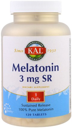 Melatonin SR, 3 mg, 120 Tablets by KAL, 補充劑，褪黑激素3毫克 HK 香港