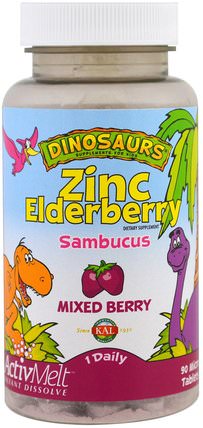 Zinc Elderberry ActivMelt, Mixed Berries, 90 Micro Tablets by KAL, 兒童健康，補充兒童，礦物質，鋅 HK 香港