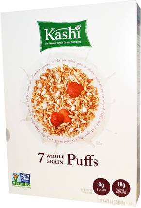 7 Whole Grain Puffs, 6.5 oz (184 g) by Kashi, 食物，食物，穀物，全麥穀物 HK 香港
