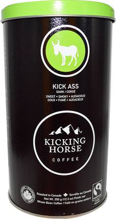 Kick Ass, Whole Bean Coffee, Dark, 12.3 oz (350 g) by Kicking Horse, 食物，咖啡黑烤，全豆咖啡 HK 香港