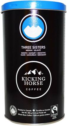 Three Sisters, Medium, Whole Bean Coffee, 12.3 oz (350 g) by Kicking Horse, 食物，咖啡，全豆咖啡，酮友好 HK 香港