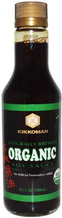Organic Soy Sauce, 10 fl oz (296 ml) by Kikkoman, 食物，醬汁和醃泡汁 HK 香港