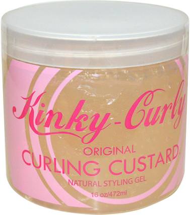 Original Curling Custard, Natural Styling Gel, 16 oz (472 ml) by Kinky-Curly, 洗澡，美容，髮型定型凝膠 HK 香港