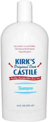 Original Coco Castile, Shampoo, 16 fl oz (473 ml) by Kirks, 洗澡，美容，頭髮，頭皮，洗髮水，護髮素 HK 香港
