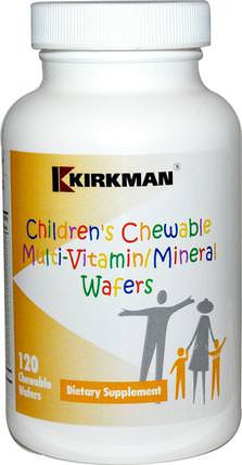 Childrens Chewable Multi-Vitamin/Mineral Wafers, 120 Chewable Wafers by Kirkman Labs, 維生素，多種維生素，兒童多種維生素 HK 香港