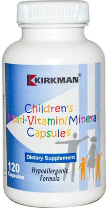 Childrens Multi-Vitamin/Mineral, Capsules, Hypoallergenic Formula, 120 Capsules by Kirkman Labs, 維生素，多種維生素，兒童多種維生素 HK 香港