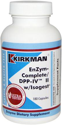 EnZym-Complete/DPP-IV II with Isogest, 180 Capsules by Kirkman Labs, 補品，消化酶，健康 HK 香港