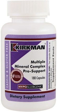 Multiple Mineral Complex Pro-Support, 180 Capsules by Kirkman Labs, 維生素，多種維生素 HK 香港
