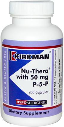 Nu-Thera with 50 mg P-5-P, 300 Capsules by Kirkman Labs, 維生素，維生素b，維生素b6 - 吡哆醇，p 5 p（吡哆醛5磷酸鹽），多種維生素 HK 香港