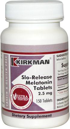 Slo-Release Melatonin, 150 Tablets by Kirkman Labs, 補充劑，褪黑激素2毫克 HK 香港