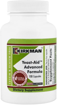 Yeast-Aid Advanced Formula, 100 Capsules by Kirkman Labs, 補品，順勢療法，女性 HK 香港