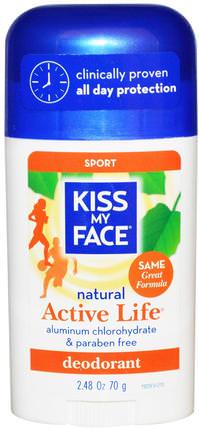 Active Life, Sport Deodorant, 2.48 oz (70 g) by Kiss My Face, 洗澡，美容，除臭劑 HK 香港