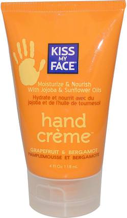 Hand Crme, Grapefruit & Bergamot, 4 fl oz (118 ml) by Kiss My Face, 洗澡，美容，護手霜，身體護理 HK 香港