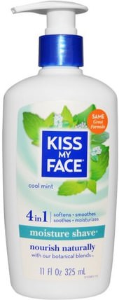 Moisture Shave, Cool Mint, 11 fl oz (325 ml) by Kiss My Face, 洗澡，美容，剃須膏 HK 香港