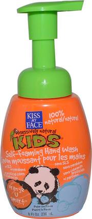 Obsessively Natural Kids, Self-Foaming Hand Wash, Orange U Smart, 8 fl oz (236 ml) by Kiss My Face, 洗澡，美容，肥皂，泡沫肥皂 HK 香港