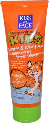 Obsessively Natural Kids, Shampoo & Conditioner, Orange U Smart, 8 fl oz (236 ml) by Kiss My Face, 洗澡，美容，洗髮水，護髮素 HK 香港