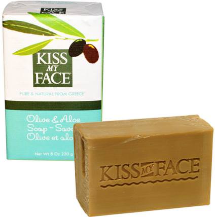 Olive & Aloe Soap Bar, 8 oz (230 g) by Kiss My Face, 洗澡，美容，肥皂 HK 香港