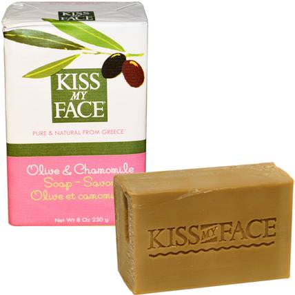 Olive & Chamomile Soap Bar, 8 oz (230 g) by Kiss My Face, 洗澡，美容，肥皂 HK 香港