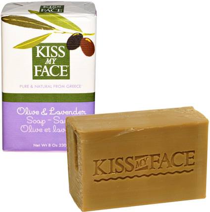 Olive & Lavender Soap Bar, 8 oz (230 g) by Kiss My Face, 洗澡，美容，肥皂 HK 香港