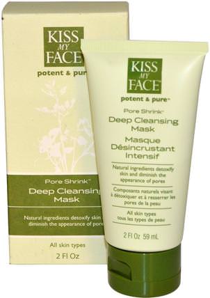 Potent & Pure, Pore Shrink, Deep Cleansing Mask, 2 fl oz (59 ml) by Kiss My Face, 美容，面部護理，皮膚，面膜，粉刺，瑕疵面膜 HK 香港