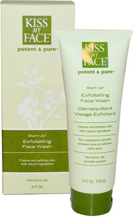 Start Up, Exfoliating Face Wash, 4 fl oz (118 ml) by Kiss My Face, 美容，面部護理，潔面乳，皮膚類型組合到油性皮膚 HK 香港