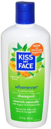 Whenever, Shampoo, All Hair Types, Green Tea & Lime, 11 fl oz (325 ml) by Kiss My Face, 洗澡，美容，洗髮水，摩洛哥堅果 HK 香港