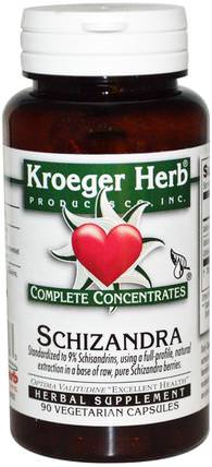 Complete Concentrates, Schizandra, 90 Veggie Caps by Kroeger Herb Co, 草藥，五味子（五味子） HK 香港