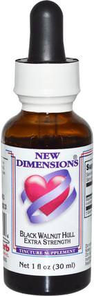 New Dimensions, Black Walnut Hull Extra Strength, 1 fl oz (30 ml) by Kroeger Herb Co, 草藥，黑胡桃 HK 香港