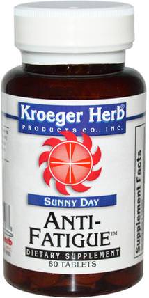 Sunny Day, Anti-Fatigue, 80 Tablets by Kroeger Herb Co, 健康，精力 HK 香港