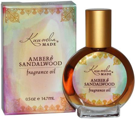 Fragrance Oil, Amber & Sandalwood, 0.5 oz (14.7 ml) by Kuumba Made, 洗澡，美容，香水噴霧 HK 香港