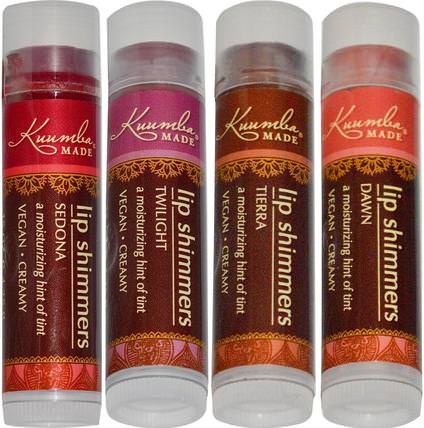 Lip Shimmers, 4 Pack.15 oz (4.25 g) Each by Kuumba Made, 洗澡，美容，口紅，光澤，襯墊 HK 香港