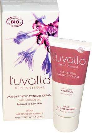 1.4 oz (40 g) by Luvalla Certified Organic Age-Defying Day/Night Cream, 洗澡，美容，摩洛哥堅果，皮膚，晚霜 HK 香港
