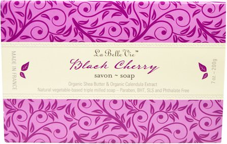 Black Cherry Bar Soap, 7 oz (200 g) by La Belle Vie, 洗澡，美容，肥皂 HK 香港