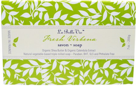Fresh Verbena Bar Soap, 7 oz (200 g) by La Belle Vie, 洗澡，美容，肥皂 HK 香港